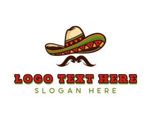 Taco Truck - Mexican Hat Mustache logo design