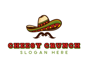 Nachos - Mexican Hat Mustache logo design