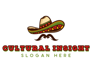 Mexican Hat Mustache logo design