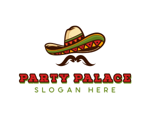 Mexican Hat Mustache logo design