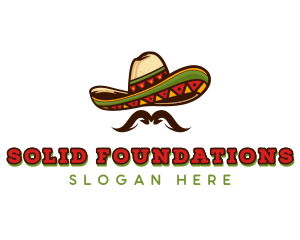 Cultural - Mexican Hat Mustache logo design