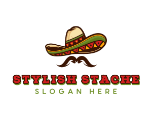 Mexican Hat Mustache logo design