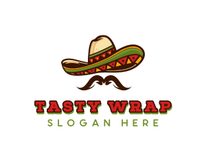 Burrito - Mexican Hat Mustache logo design