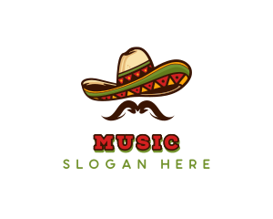 Cultural - Mexican Hat Mustache logo design