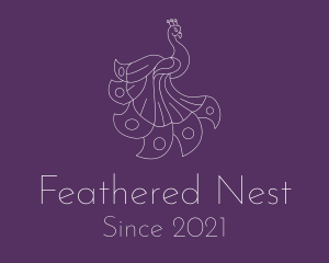 Feathers - Majestic Peacock Line logo design