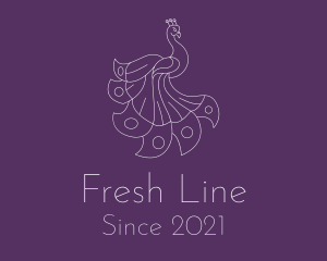 Line - Majestic Peacock Line logo design
