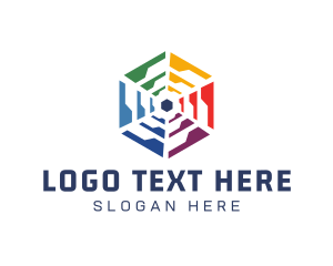 Internet - Colorful Hexagon Tech logo design