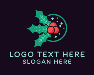 Holiday - Christmas Leaves Decor logo design