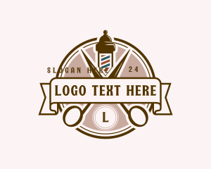 Barbershop Haircut Scissors Logo