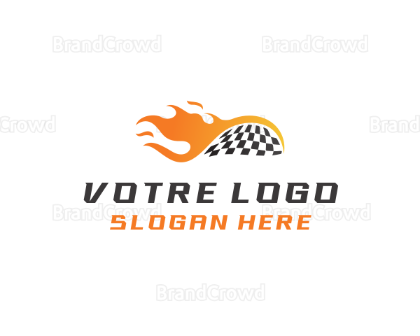 Flaming Racing Flag Motorsport Logo