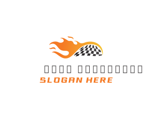 Motorsport - Flaming Racing Flag Motorsport logo design