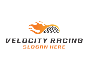 Flaming Racing Flag Motorsport logo design