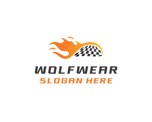 Checkered - Flaming Racing Flag Motorsport logo design