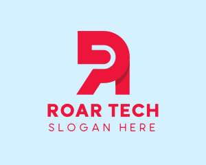 Red Tech Letter R  logo design