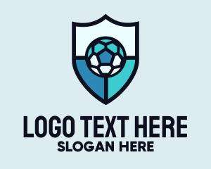 Sports Network - Soccer Ball Shield logo design