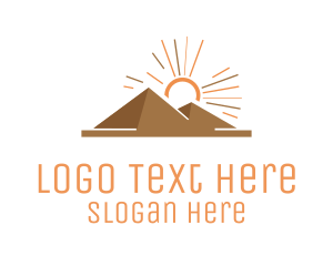 Ancient - Egyptian Pyramids Landmark logo design