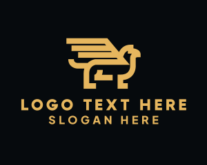 Luxe - Abstract Golden Griffin logo design