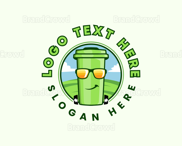 Trash Bin Garbage Sanitation Logo