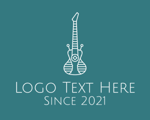Music Instrument - Android Electric Guitar logo design