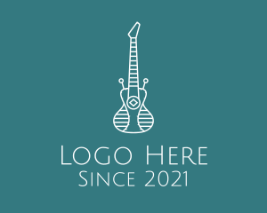 Musical Instrument - Android Electric Guitar logo design