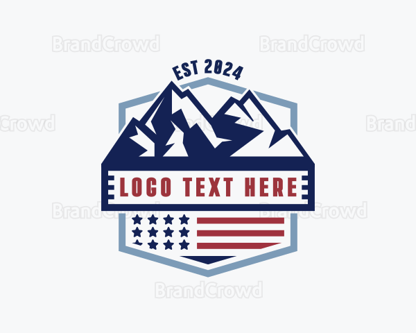 Mountain Patriotic Badge Logo