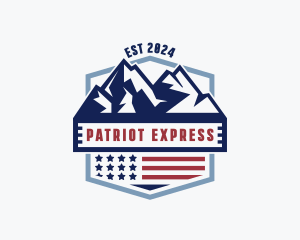 Mountain Patriotic Badge logo design