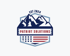 Patriot - Mountain Patriotic Badge logo design