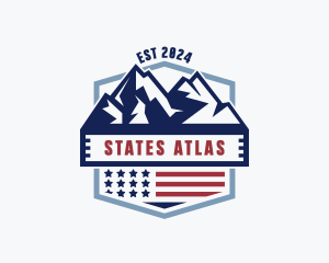 Mountain Patriotic Badge logo design