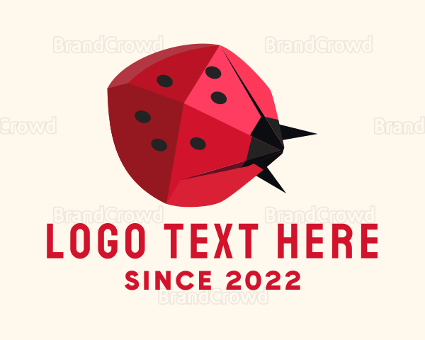 Origami Paper Ladybug Logo