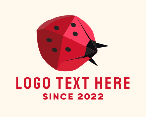 Origami Paper Ladybug logo design