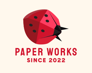 Paper - Origami Paper Ladybug logo design