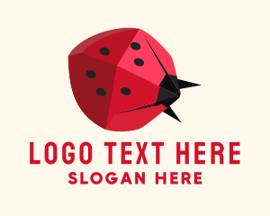 Origami Paper Ladybug Logo