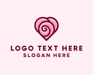 Dating - Rose Heart Valentine logo design