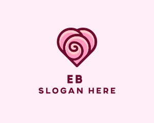Fashion - Rose Heart Valentine logo design