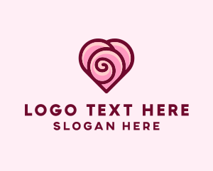 Hearts - Rose Heart Valentine logo design