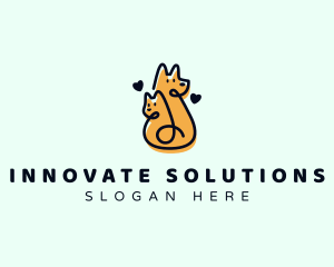 Cat - Dog Cat Heart Vet logo design