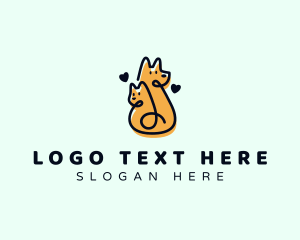 Dog Cat Heart Vet Logo