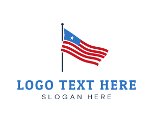 America - USA American Flag logo design