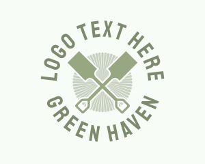 Green Gardening Shovel logo design
