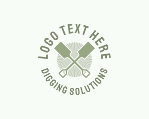 Green Gardening Shovel logo design