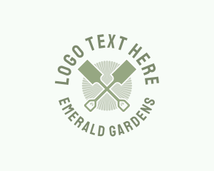 Green Gardening Shovel logo design