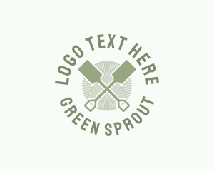 Green Gardening Shovel logo design