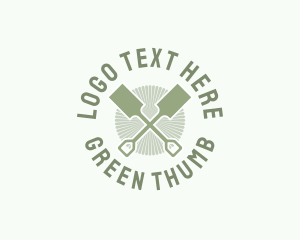 Green Gardening Shovel logo design