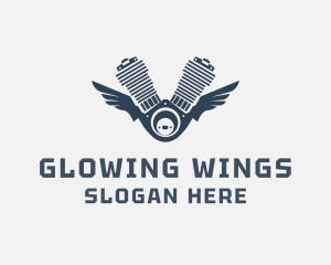 Motor Engine Wings logo design