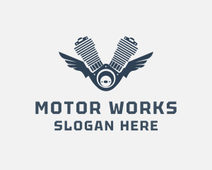 Motor - Motor Engine Wings logo design