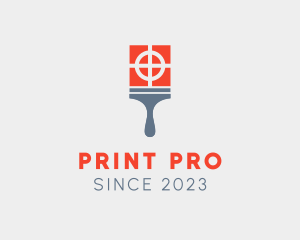 Printer - Paint Brush Target logo design
