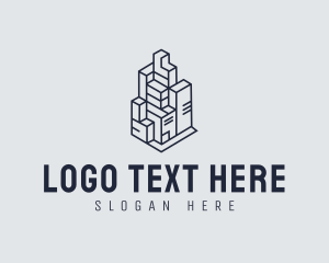 Platform - Geometric Building City logo design