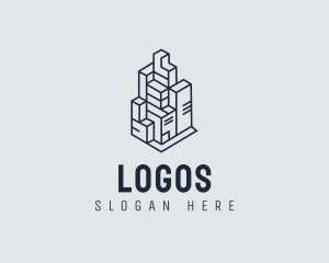 Geometric Building City  Logo