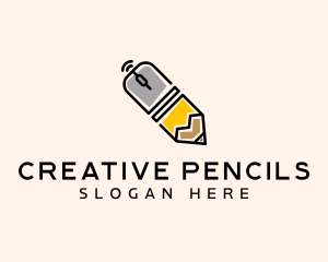 Digital Mouse Pencil  logo design