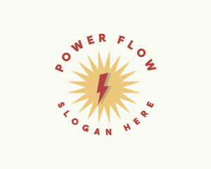 Power Thunder Electricity logo design